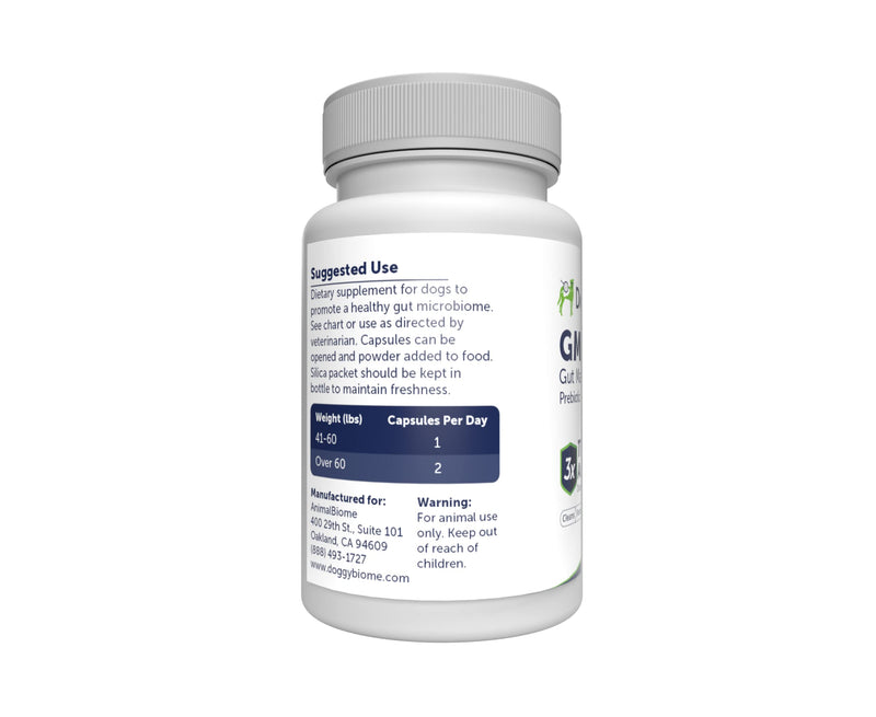 Dog Probiotics - GMP Prebiotics and Probiotics - Reduce Diarrhea Flareups - for Dogs Over 40 lbs (60 Capsules) - DoggyBiome Lg Capsule (Dogs over 40 lbs) - PawsPlanet Australia