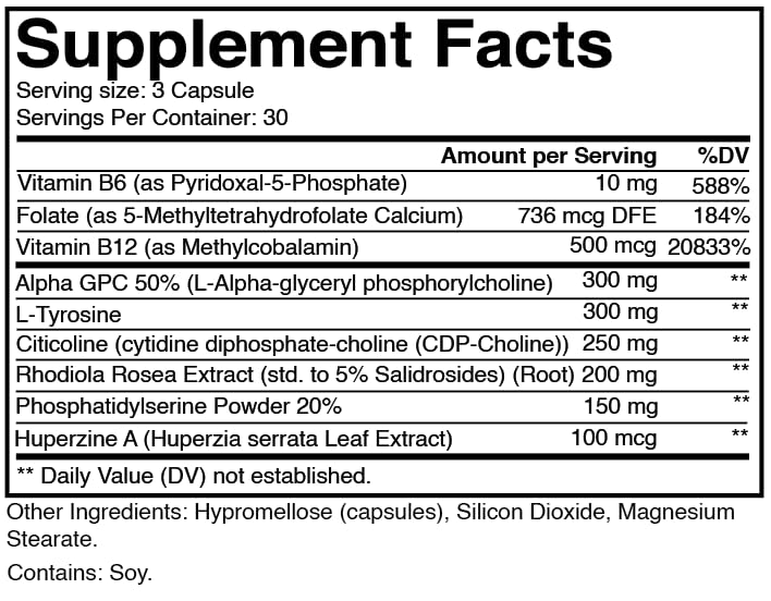 Cognitive Edge Supplement to Support Motivation, Memory, and fous. Enhance Dopamine & Improve cognition.