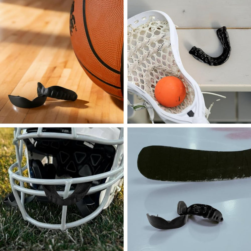 Zero-G Sports Mouthguard Black 1-Pack - Adult Size - Boil & Bite - Basketball, Football, Soccer, Baseball, Hockey, Lacrosse - BeesActive Australia