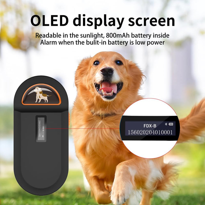 Pet Microchip Scanner, RFID Dog and Cat Microchip Reader, Supports EMID, FDX-B（ISO11784/11785）Microchips, for Animal Management - BeesActive Australia