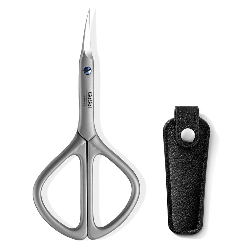 Cuticle Scissors Multi-Purpose Ultra Fine Curved Cuticle Scissor 420 Stainless Steel, Precision Pointed Tip Grooming Scissors for Eyebrow; Dead Skin; Manicure; Eyelash, Includes Leather Case - BeesActive Australia