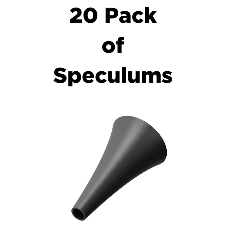 20-Piece Speculum Set for Use with MOBI Smart Bluetooth Otoscope - Professional Grade Accessories for Ear, Nose, and Throat Examination, Black - BeesActive Australia