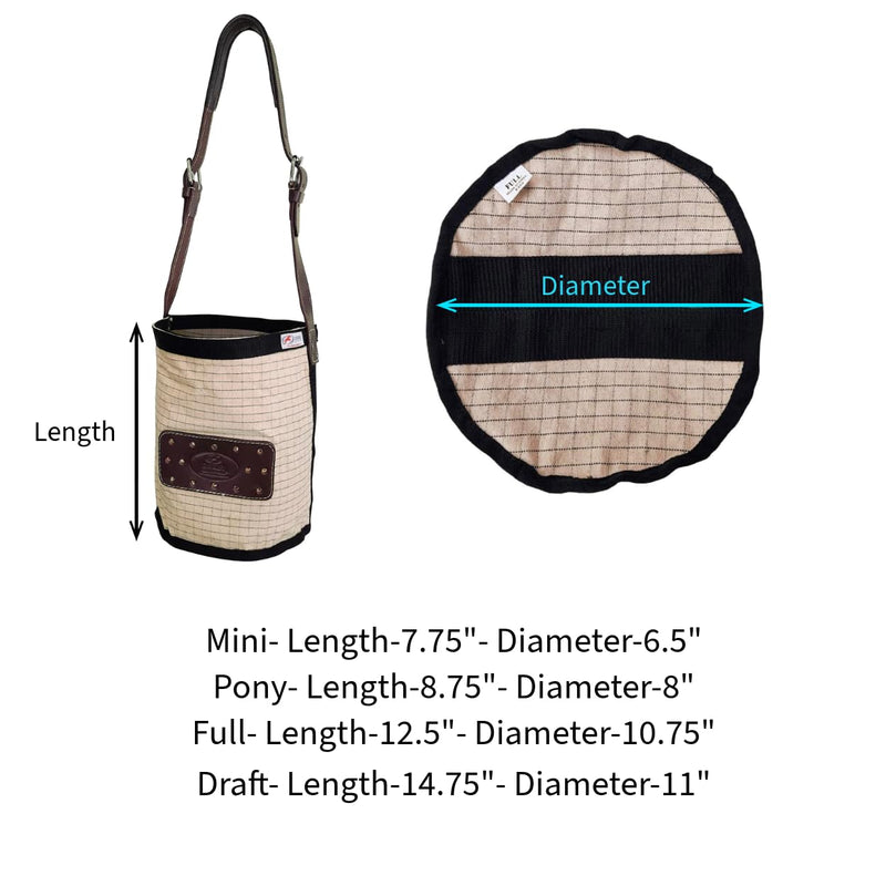 Derby Originals Ripstop 24 Oz Canvas Feed Bag with Padded Leather Crown Strap for Safety and No-Spill Flap Design Full Horse Royal Blue - BeesActive Australia