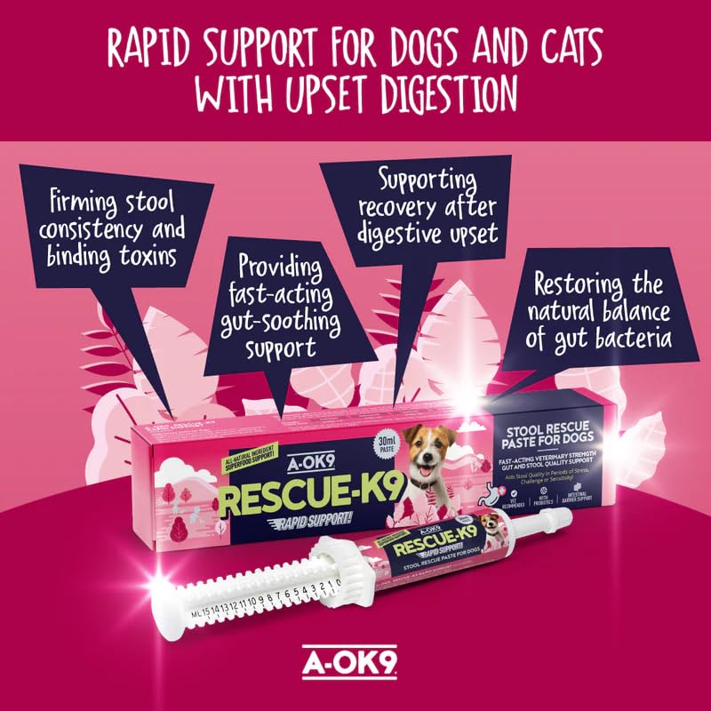 Probio-K9 Digestive Supplement + Probiotic Paste for Dogs | Daily Gut Health, Digestive & Tummy Support | Probiotics, Prebiotics & Stool Forming Fibres | Upset Stomach & Firm Stool Support | UK Short