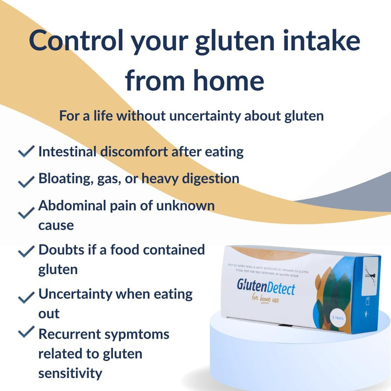 Gluten Detect Kit (2 Tests) - Rapid Home Test for Evaluating Gluten-Free Diet and Accidental Exposure via Stool.