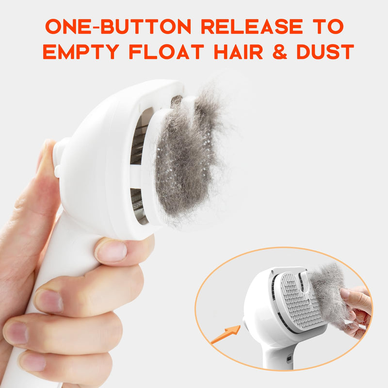 Pet Steam Brush for Shedding, Short & Long Hair Cat Grooming, Dog Steamy Self Cleaning Spray Brush with Release Button, Anti-Static Mist Hair Comb With Steel Bristles Pet Supplies - BeesActive Australia