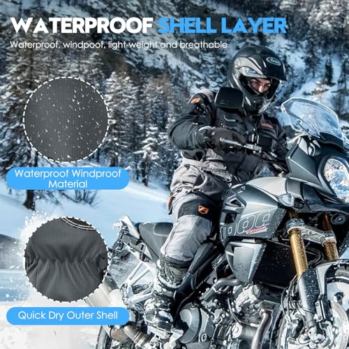 Bruvoalon Y322 Winter Gloves for Men & Women, -10℉ Touchscreen 5-Layer Thermal Insulated, Windproof Anti-Slip Ski Gloves Gray Medium