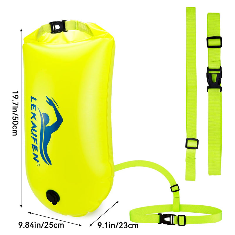 Swim Buoy for Open Water - Swim Safety Float Waterproof Dry Bag Swim Bubble for Swimmers and Triathletes, Swimming Buoy for Safer Swim Training, Snorkeling, Kayaking Yellow