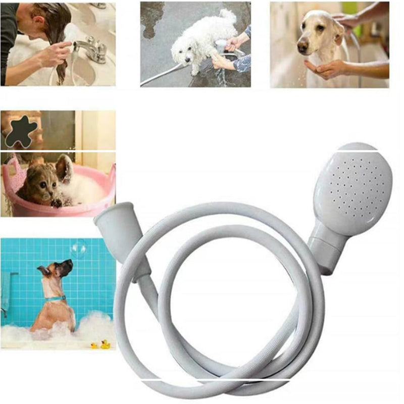 Spray Rubber Hose Attachment With Hose Clamp and Scrubber Brush,Portable Sink Hose Faucet Sprayer for Dog,Pets,Bathing Baby,Washing Hair,Rinsing Vegetables brush B - BeesActive Australia