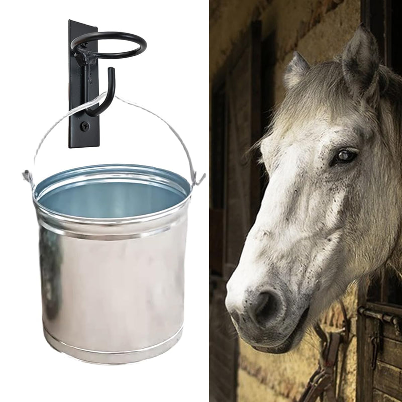 2PCS Bucket Hooks for Horses Equestrian Bucket Hook Metal Water Bucket Hangers Horse Stalls Feed Bucket Barn Farmhouse Supplies (2) 2 - BeesActive Australia