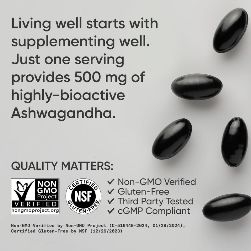 Sports Research¬Æ Ashwagandha Softgels with Coconut MCT Oil - Natural Ayurvedic Adaptogen Made with Shoden¬Æ Ashwa for Relaxation, Calm & Sleep Support - Gluten Free & Vegan Friendly - 120 Count 120 Count (Pack of 1)