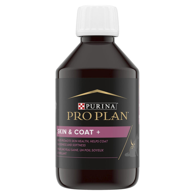 PRO PLAN Dog Skin and Coat Supplement | Skin health support, lustrous coat | with salmon oil, linseed oil, omega 3, omega 6, vitamin E | all breed| Adult and Senior dogs | Oil 250 ml