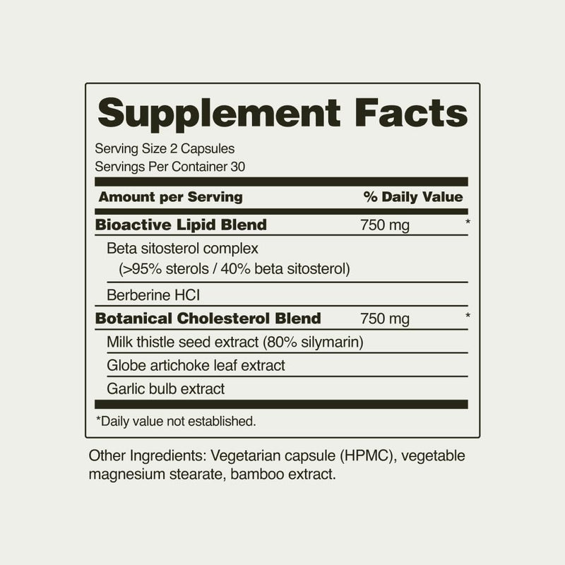 Snap Supplements Cholesterol Health - Naturally Supports Heart, Liver, Digestive and Metabolic Health, 60 Vegetarian Capsules