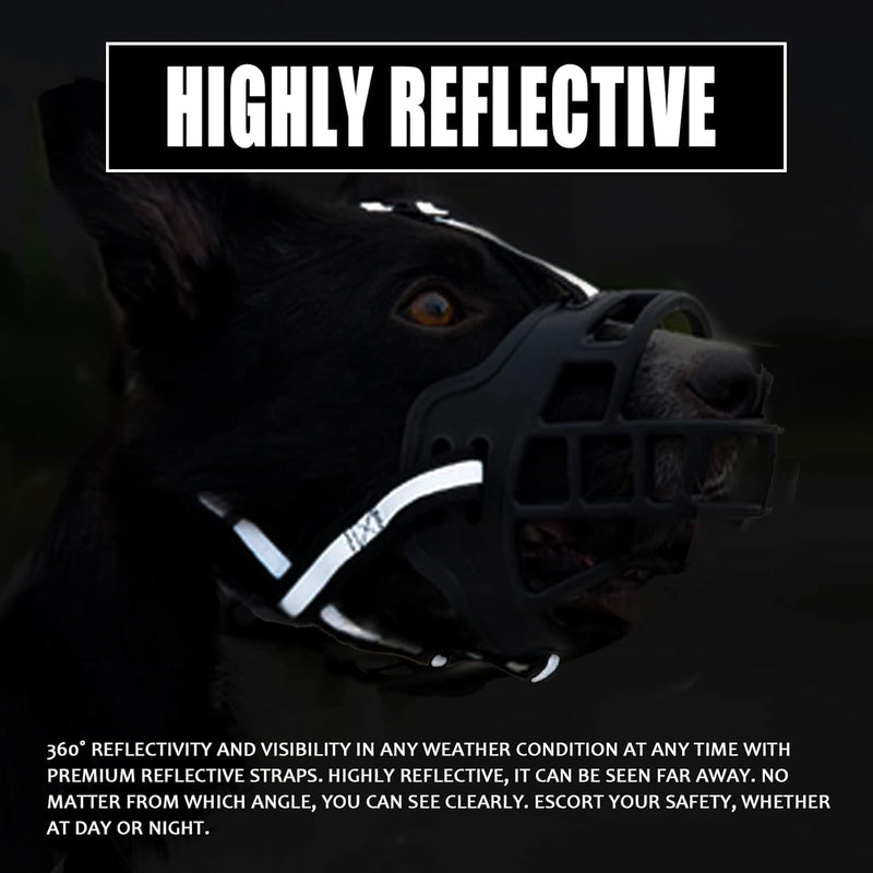 JUXINE muzzle for large dogs, breathable all-round coverage and adjustable straps for muzzles of medium and large dogs, preventing biting, chewing and barking (size 5) SIZE 5 - BeesActive Australia