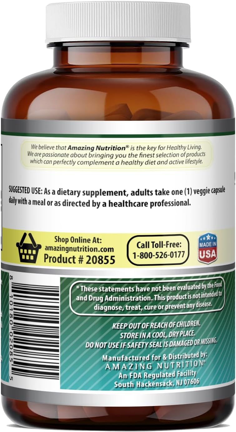 Amazing Formulas Biotin 10000 Mcg Vegetarian Capsules | Vitamin B7 Supplement | Non-GMO | Gluten-Free | Made in USA (200 Count | 2 Pack) 200 Count | 2 Pack