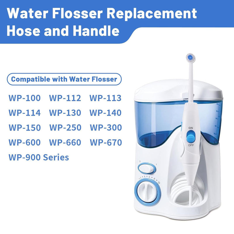 Replacement Hose and Handle Parts Compatible with Waterpik Water Flosser WP-100 WP-300 WP-660 WP-900 Series Oral Irrigator, Plastic Handle, Oral Hygiene Accessories (Slide Switch) Slide Switch - BeesActive Australia