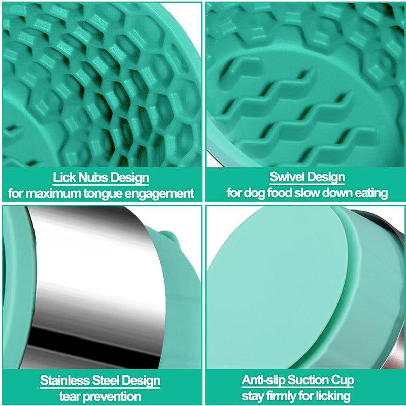 2 in 1 Slow Feeder Dog Bowls - Dog Slow Feeder Bowl with Lick Mat for Double Slowing Down Eating, Silicone Dog Treat Bowls with Non-Slip Suction Cup, Anxiety Relief Feeder Dog Bowls for Large Breed - BeesActive Australia
