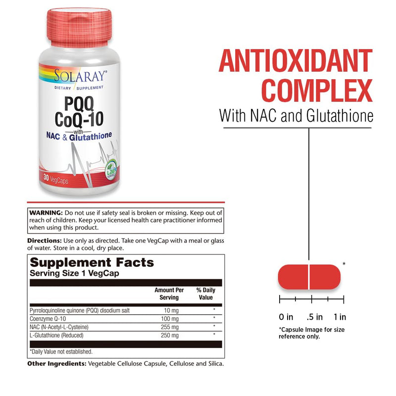 Solaray PQQ CoQ10, Heart Health Support, 30ct