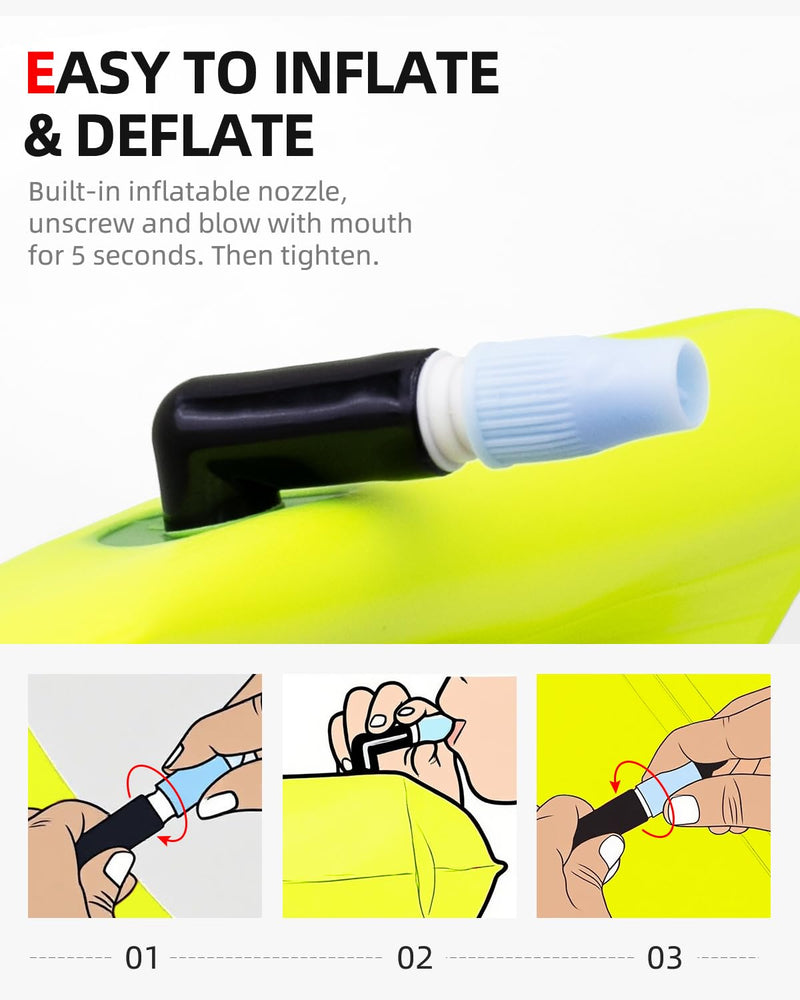 Abahub Swim Bubble Safety Tow Float Achieve Be Bright, Be Seen, Be Safer for Open Water Swimmers and Triathletes During Outdoor Swimming High Visibility Buoy Orangegreen 15L - BeesActive Australia
