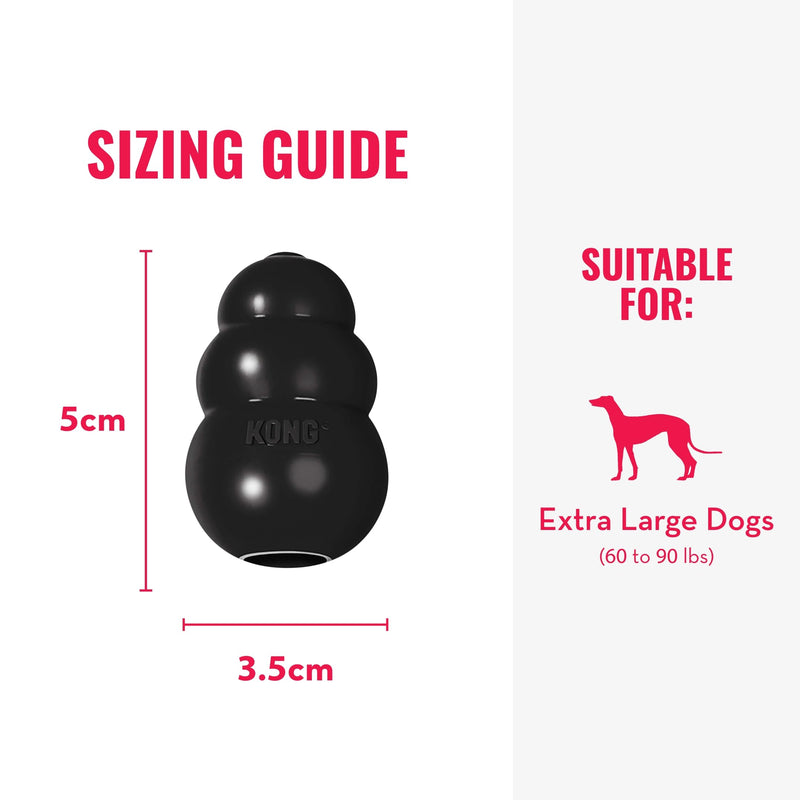 KONG Extreme Dog Toy - Fetch & Chew Toy - Treat-Filling Capabilities & Erratic Bounce for Extended Play Time Most Durable Natural Rubber Material - for Power Chewers - for X-Large Dogs X-Large (Pack of 1) Standard Packaging