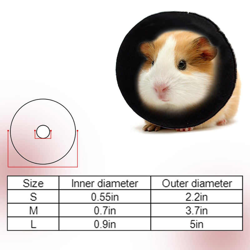 Hamster Recovery Collar Protection Cone After Surgery, Small Animals Adjustable Protection Collar for Rat Bird Rabbit Guinea Pig, Anti-Lick Anti-bite Pet Elizabeth Collar (Black, L) Black - BeesActive Australia
