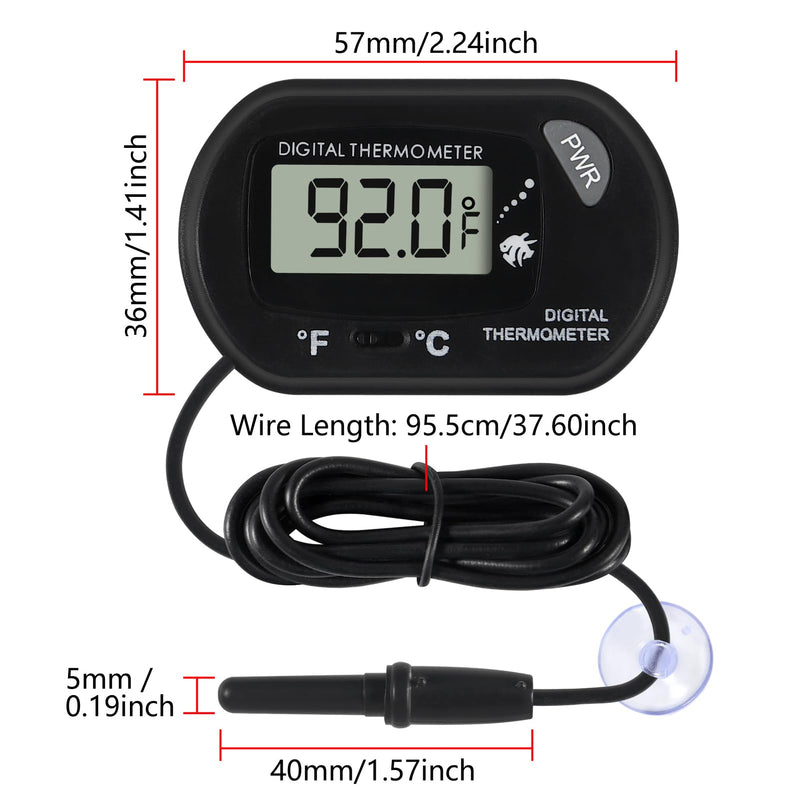 10Pcs Aquarium Thermometer Fish Tank Thermometer Reptile Terrarium Water Test Digital with LCD Display Fahrenheit/Celsius(℉/℃) 10PCS - BeesActive Australia