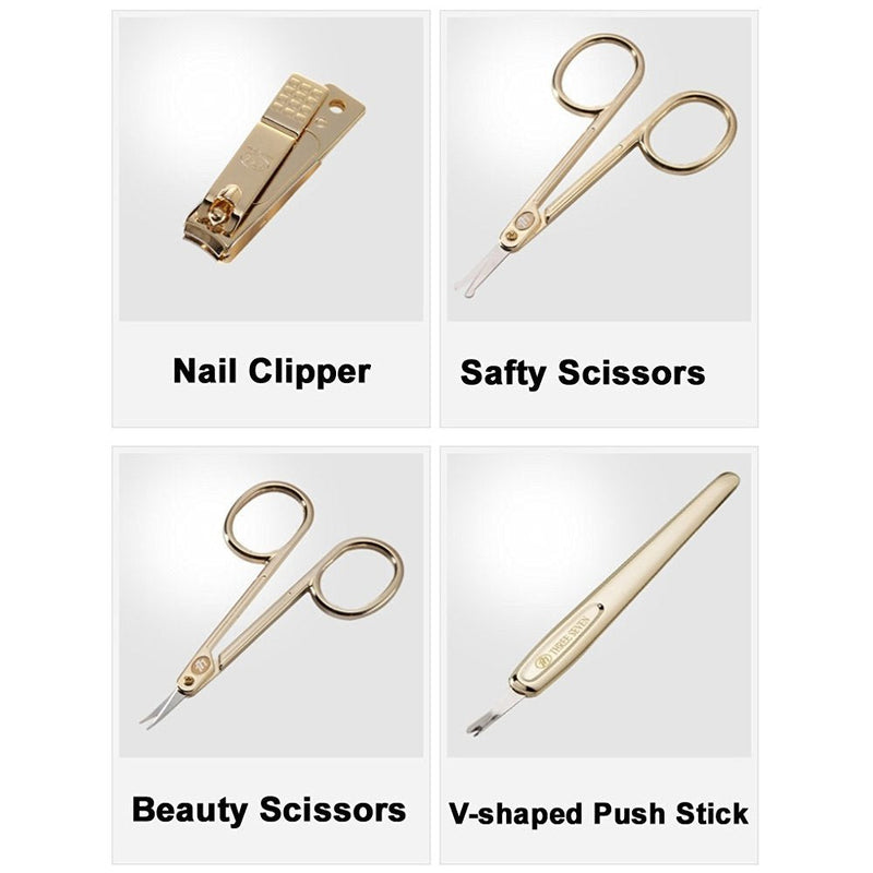 Korean Nail Clipper| World No. 1. Three Seven (777) Premium Quality Gift Travel Manicure Grooming Kit Nail Clipper Set (10 PCs, 2100G), Made in Korea, Since 1975, Gold - BeesActive Australia
