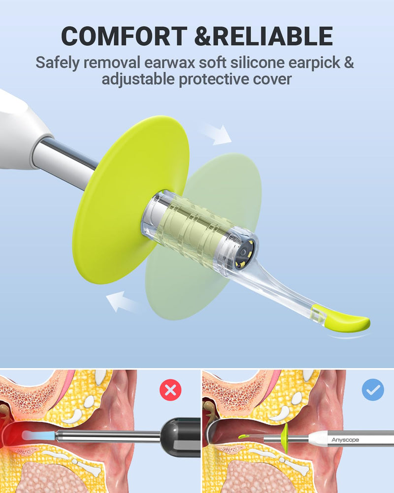 Digital Otoscope with Gyroscope, HD Ear Camera with Ear Wax Removal Tools, Video Ear Scope Otoscope with Light, Compatible with iPhone and Android (Silver) Silver - BeesActive Australia