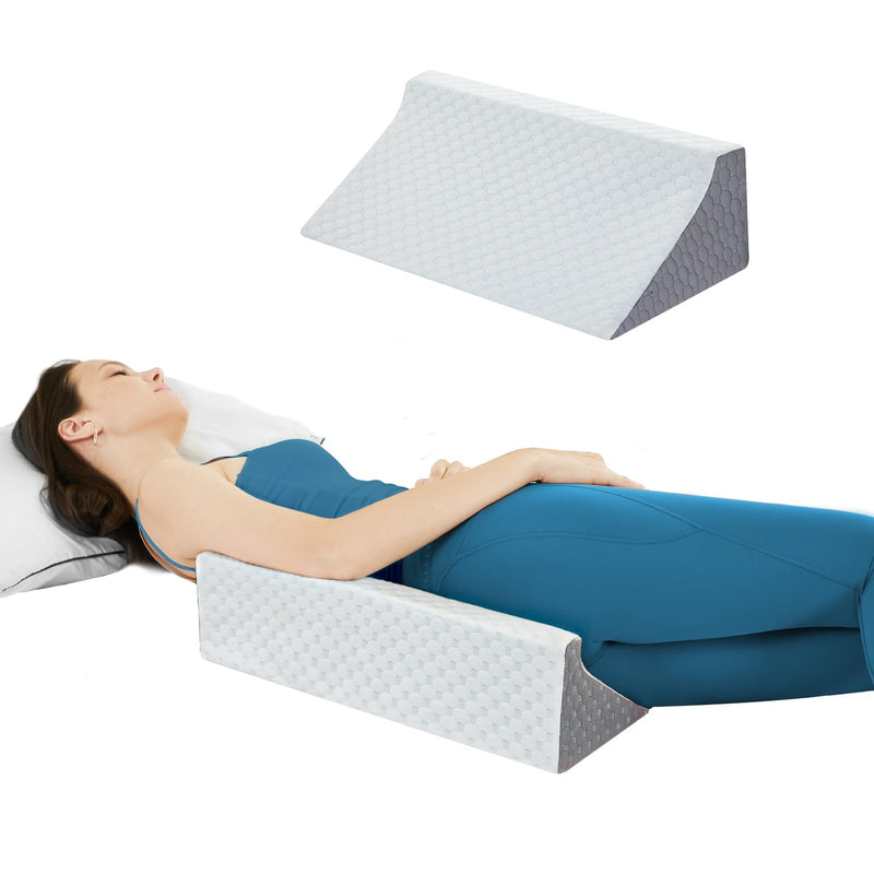 Side Wedge Pillow for Sleeping - Bed Wedge Pillow Body Positioner for Back Support, Suitable for Pregnancy/Postoperative Back Pain, Pillows for Side Sleeper White & Gray 20 Inch Length - BeesActive Australia