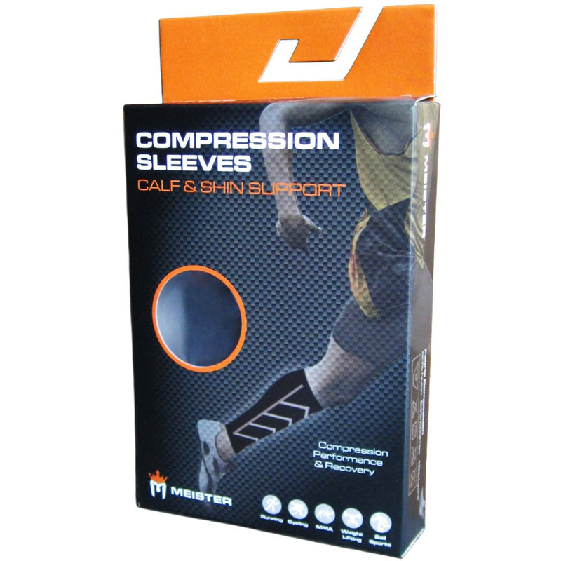 Meister Graduated 20-25mmHg Compression Running Leg Sleeves for Shin Splints (Pair) Black Small - BeesActive Australia