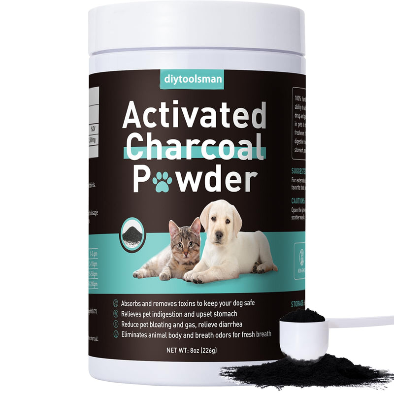Activated Charcoal for Dogs, 8oz Powder Detox and Digestive Aid, for Poisoning Treatment, Gas Relief & Liver Support, Safe for All Pets, Non-GMO, Gluten-Free - BeesActive Australia
