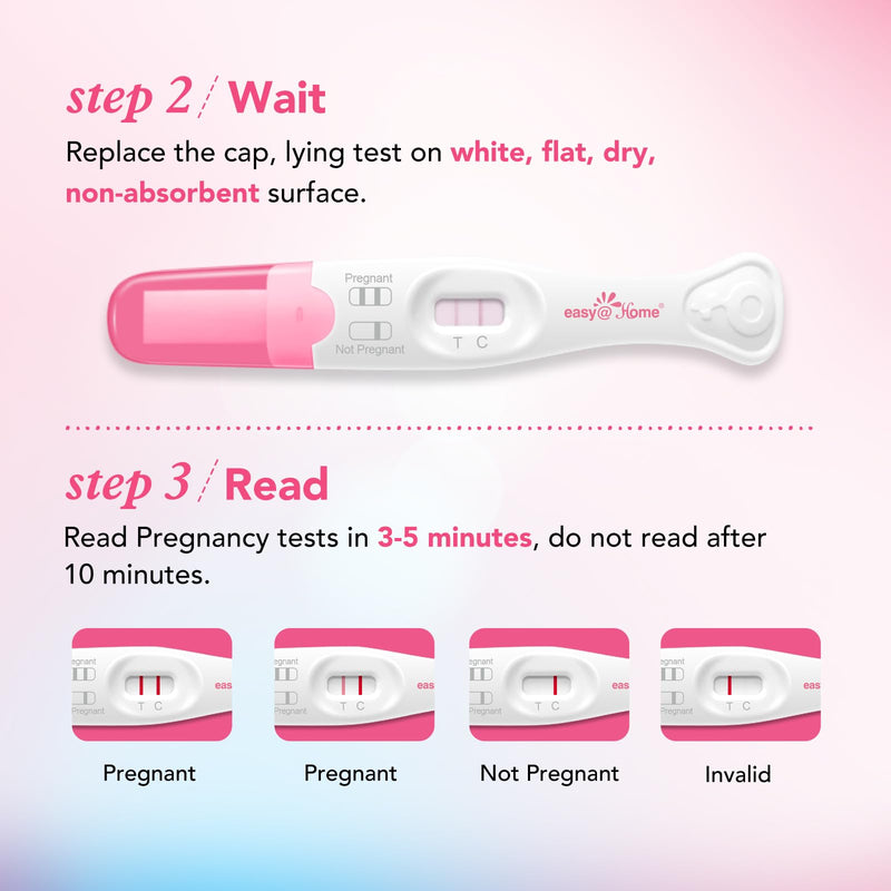 Easy@Home Pregnancy Test Sticks: 5 Count - Reliable and Early Detection Pregnancy Sticks - Precise Results in Minutes - Easy to Use at Home Urine Pregnancy Tests with Curved Handle