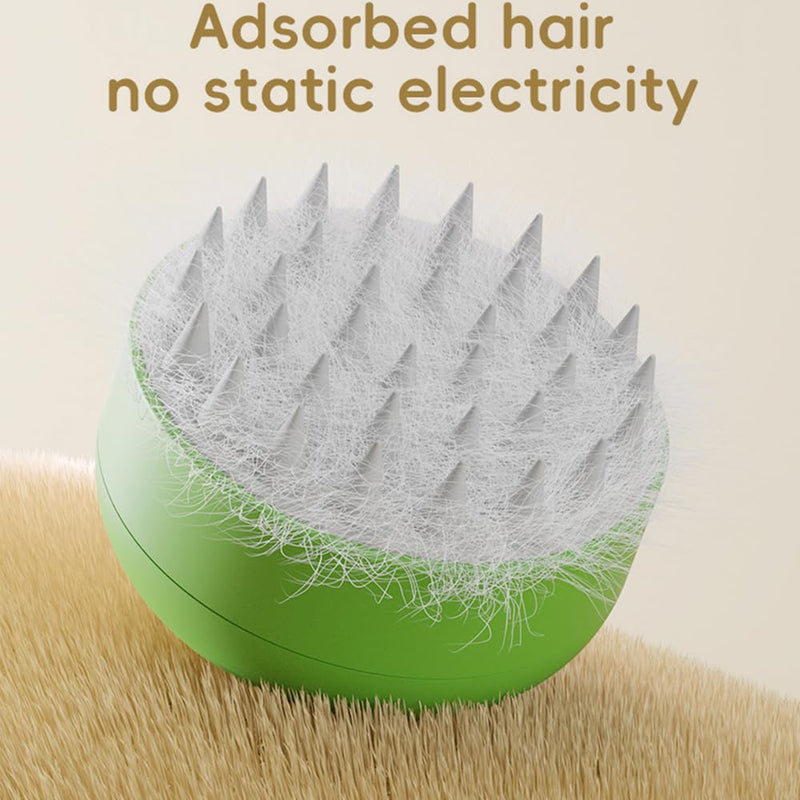 Cat Steam Brush Cat Hair Brush,3 in 1 Cat Steamy Brush Cleanser,Rechargeable Silicone Steam Brush,for Removing Tangled and Loose Hair, Cat Dog Steamy Brush for Massage (green) green - BeesActive Australia