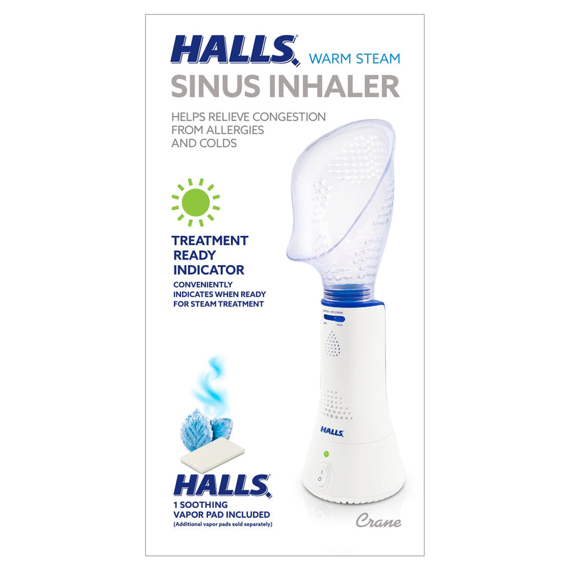 Crane x Halls Personal Vaporizer Steam Inhaler, FSA Approved Throat Steamer, Vocal Steamer for Singers Warm Steam Sinus Inhaler for Congestion and Cough Relief, Natural Decongestant Relief Halls Steam Inhaler - BeesActive Australia