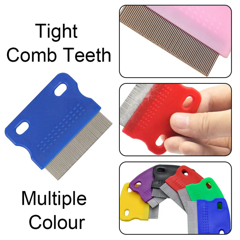 6 Pcs Pet Flea Combs, Dog Cat Combs, Hair Removal Massaging Shell Combs, Pet Combs for Removal Dandruff, Hair Stain(Random Colour) - BeesActive Australia