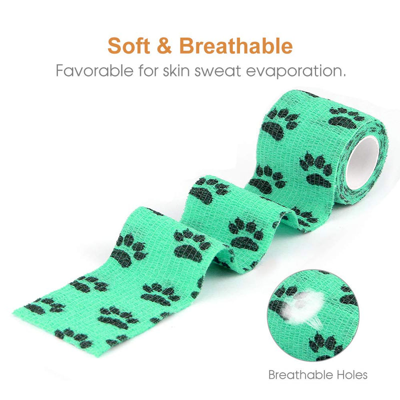 AUPCON Vet Wrap Cohesive Bandages Bulk Self Adhesive Bandage Wrap Self Adherent Wrap Non-Woven for Dogs Pet Animals & Ankle Sprains & Swelling 2 Inch x 5 Yards (2 Inch Claw) 2 Inch Claw - BeesActive Australia