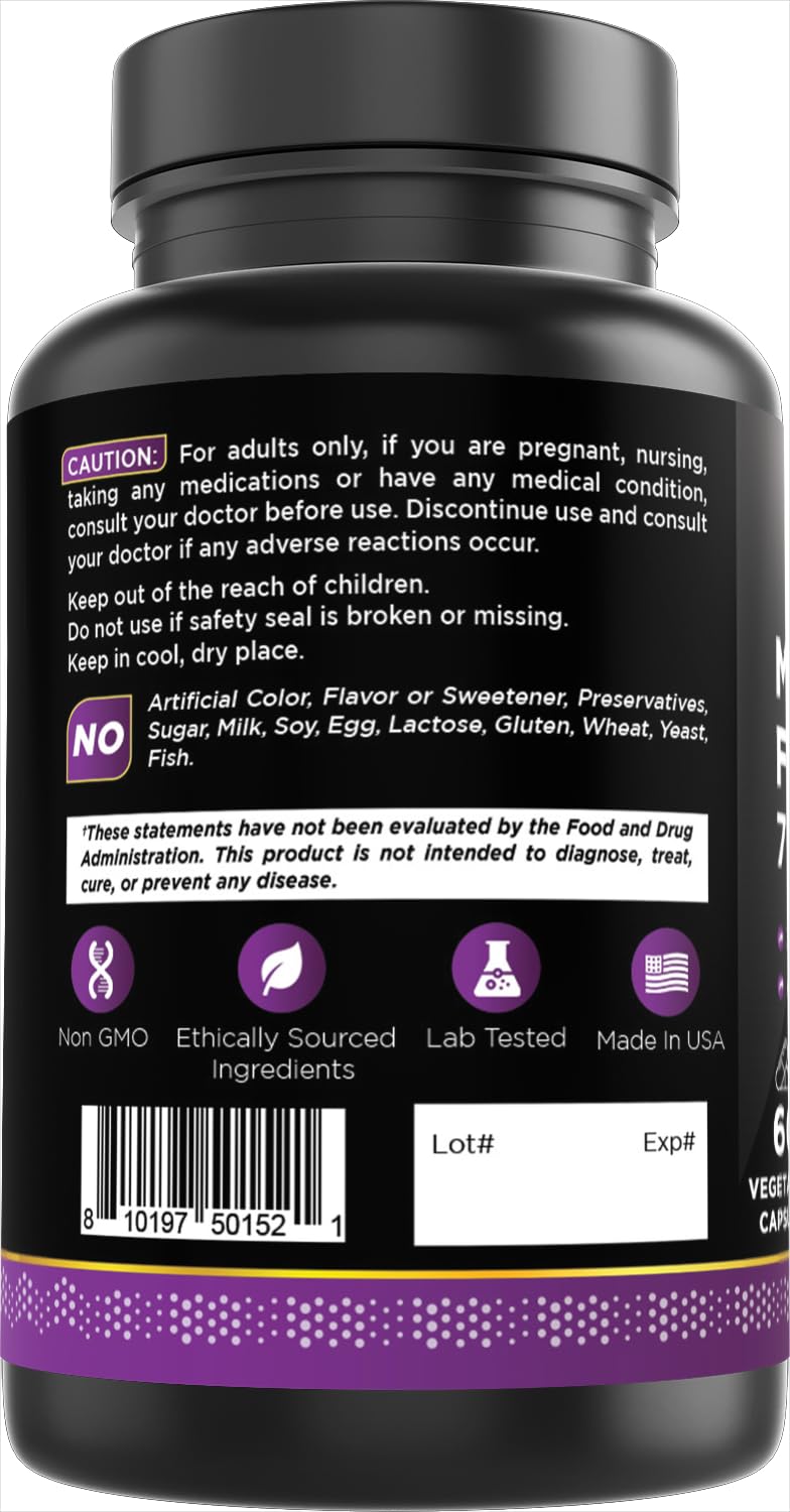 Oxify Methyl Folate 7500 mcg | 60 Capsules | Gluten-Free, Non-GMO | Supplement Made in USA