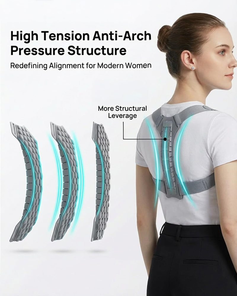 OFIR Upper Back Brace Posture Corrector for Women Office Professionals, Shoulder & Back Straightener for Anti-Slouch Support, Reinforced Back Panel, Breathable Diamond-Lattice, Wider Straps, Quick-Adjust Fit