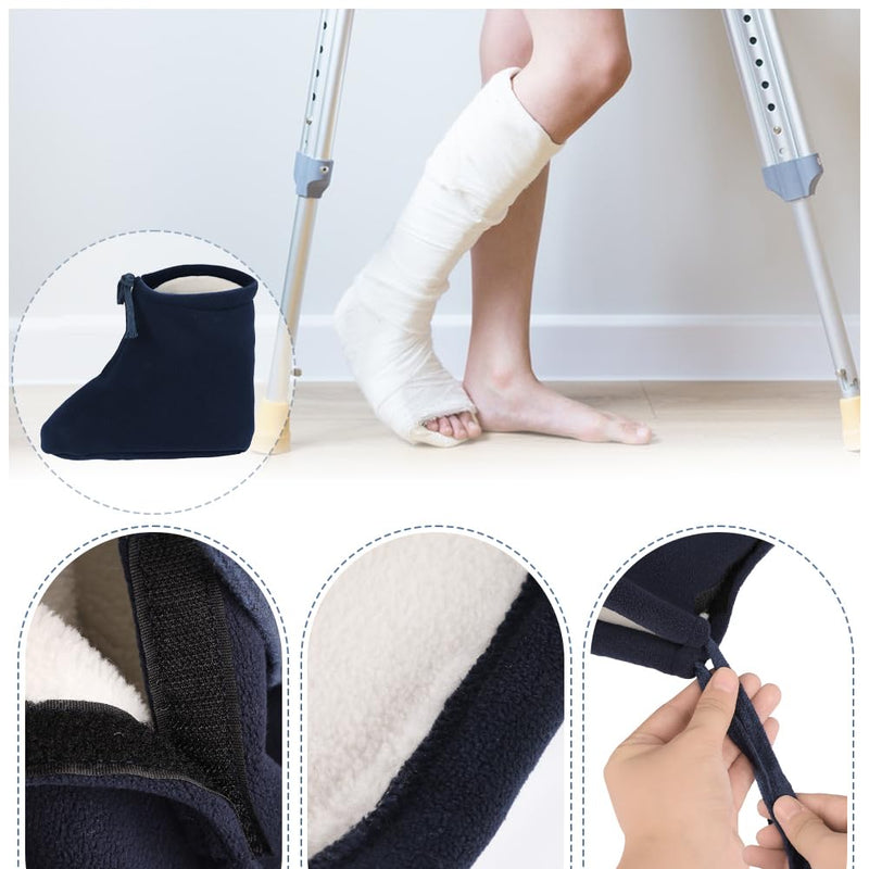 ITODA Warmer Cast Sock Toe Cover Boots for Feet Outdoor Indoor Cast Protective Sleeve with Drawstring Warm Recovery Men Women Cover L