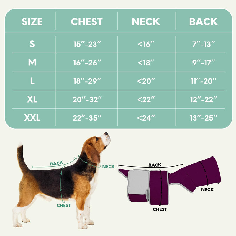 Dog Anxiety Shirt with Hood, Thunder Vest Noise-Reducing, Skin-Friendly Relief Calming Jacket for Storm, Separation, Festive Fireworks, Vet Visits, S, Purple
