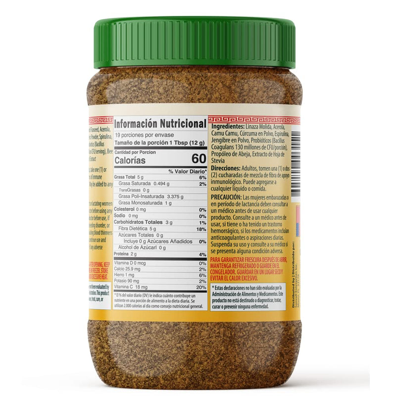 Sanar Naturals Immune Support Flaxseed, 8 oz - Vitamin C, Fiber, and Omega 3 Digestive Supplement - Energy Booster, Diet Management - Non-GMO, Gluten Free - BeesActive Australia