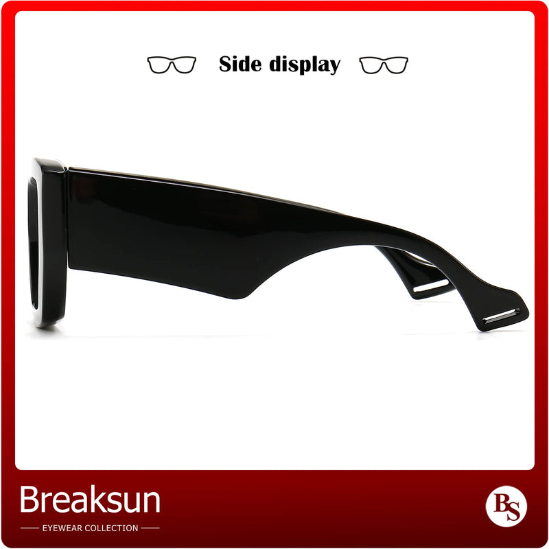 Thick Frame Blue Light Glasses for Women Men Fashion Oversized Square Computer Gaming Eyeglasses A1 Black 54 Millimeters - BeesActive Australia