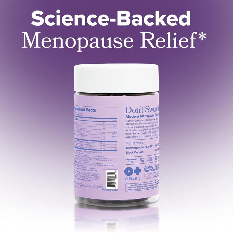 MENO Menopause Gummies - Hot Flashes & Night Sweats – 30-Day Supply Menopause Gummies (Pack of 1)