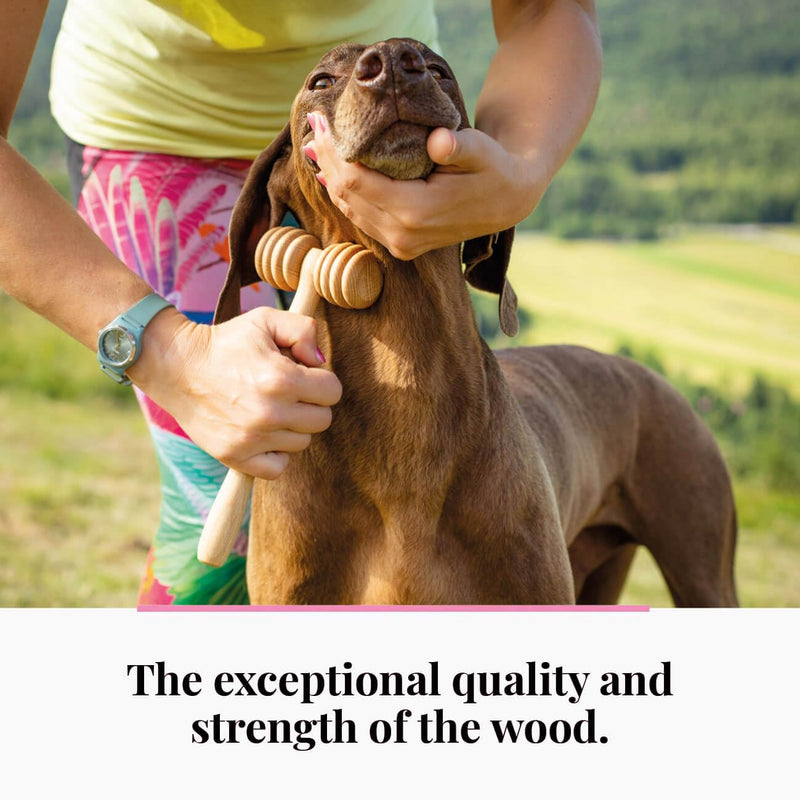tuuli wooden massager for animals, massage roller for dogs, cats, horses, massage brush, short hair or long hair - BeesActive Australia