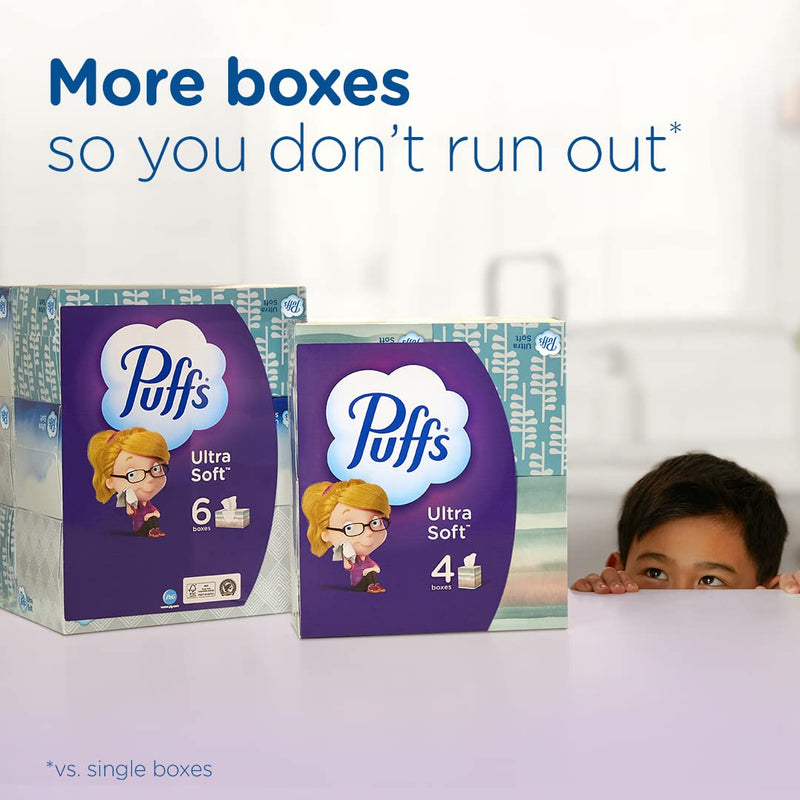 Puffs Ultra Soft Facial Tissues, 1 Family Size Box, 124 Facial Tissues Per Box 124 Count (Pack of 1) - BeesActive Australia