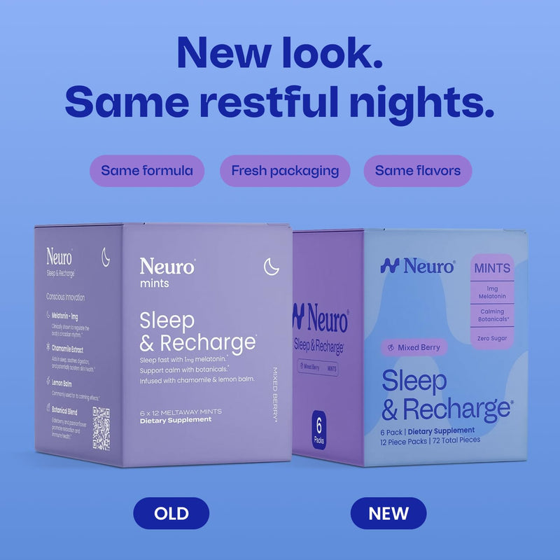 Neuro Sleep & Recharge Meltaway Mints, Mixed Berry, 144 Count 12 Count (Pack of 12)