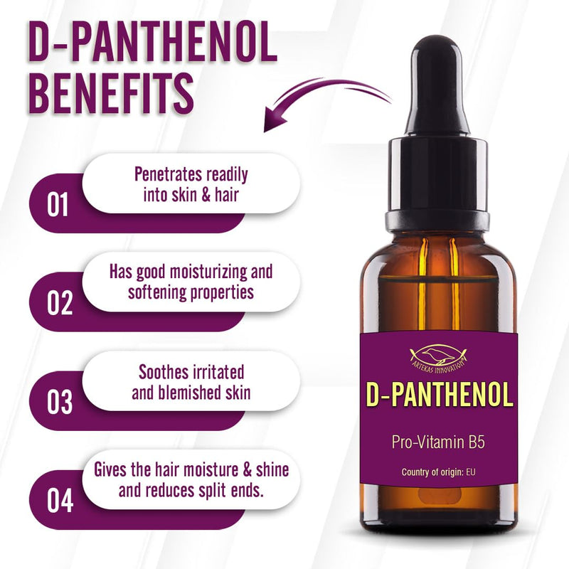 D-PANTHENOL - 76.9% Concentrate – Cosmetic Grade Pro‑Vitamin B5 – For DIY Serums, Creams & Hair Care - 30 g (1 oz) (Pack of 2) 1 Ounce (Pack of 2)