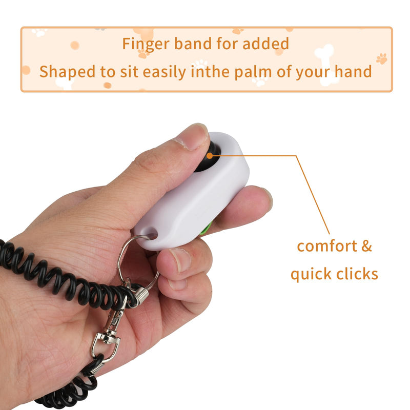 Dog Training Clicker with Finger Ring and Wrist Strap 2 Pack (Black & White) - Versatile Puppy Trainer & Pet Behavior Aid - BeesActive Australia