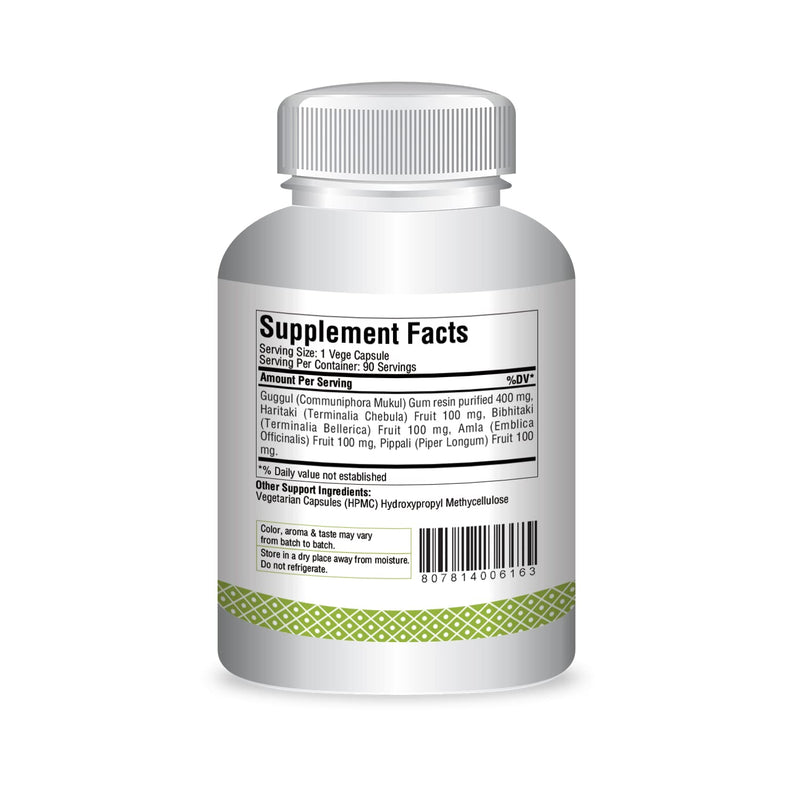 Triphala Guggulu – Traditional Ayurvedic Formulation – Healthy Digestion – 90 Vege Capsules – 800 Mg Each - BeesActive Australia
