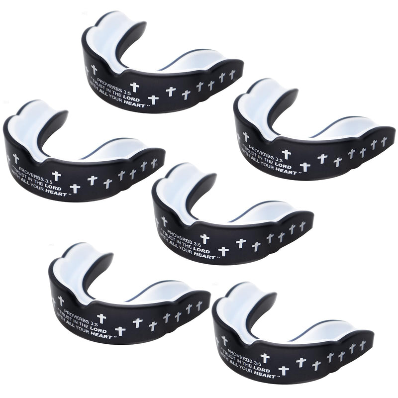 6 Pcs Cross Mouth Guards Christian Teeth Armor Sport Game Guard Religious Mouthguards for Boxing, Football, Basketball, Baseball, MMA, Rugby and All Contact Sports - BeesActive Australia